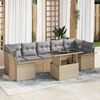vidaXL Garten-Sofa-Set mit Kissen 8 pcs Beige Poly Rattan