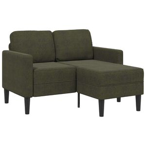 vidaXL 2er-Sofa mit Chaiselongue L-Form Armeegr&uuml;n 125 cm Kunstleder