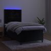 vidaXL Boxspringbett mit Matratze & LED Schwarz 90x200 cm Samt
