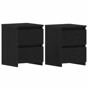 vidaXL Nachttisch 2 pcs Schwarz Eichen-Optik 30 x 30 x 40 cm