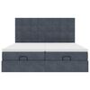 vidaXL Ottoman-Bett mit Matratzen & LEDs Dunkelgrau 200x200 cm Samt