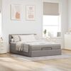 vidaXL Ottoman-Bett mit Matratze Taupe 140x200 cm Stoff