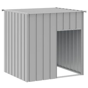 vidaXL Hundeh&uuml;tte mit Dach Hellgrau 110 x 103 x 109 cm Verzinkter Stahl