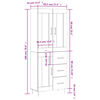 vidaXL Highboard Wei&szlig; 69,5x34x180 cm Holzwerkstoff