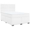 vidaXL Boxspringbett mit Matratze Wei&szlig; 140x190 cm Kunstleder