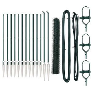 vidaXL Sechseckzaun mit Pfosten 25 x 1,4 m PVC-beschichteter Stahl