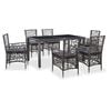vidaXL 7-tlg. Garten-Essgruppe Poly Rattan Grau