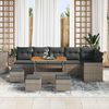 vidaXL Gartensofa-set mit Kissen 12 pcs Grau Poly-Rattan