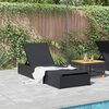 vidaXL Sonnenliege mit Kissen Schwarz 60 x 200 x 27cm Poly-Rattan