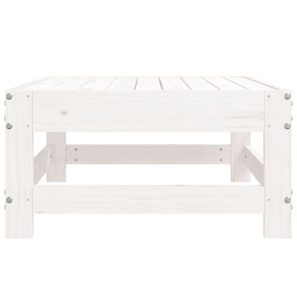 vidaXL Gartenhocker Weiß Massivholz Kiefer