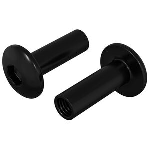 vidaXL H&uuml;lsenmuttern 2 pcs Schwarz M4 x 14,5 mm Metall
