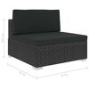 vidaXL 12-tlg. Garten-Lounge-Set mit Auflagen Poly Rattan Schwarz