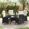 vidaXL Garten Essgruppe mit Kissen 5 pcs Schwarz Poly-Rattan