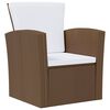vidaXL 16-tlg. Garten-Lounge-Set mit Kissen Poly-Rattan Braun