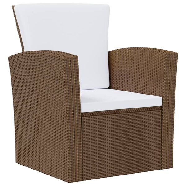 vidaXL 16-tlg. Garten-Lounge-Set mit Kissen Poly-Rattan Braun