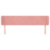 vidaXL Kopfteil mit Ohren Rosa 163x23x78/88 cm Samt