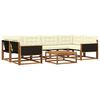 vidaXL Outdoor-Sofagarnitur mit Kissen 7 pcs Natur und Creme