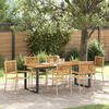 vidaXL Garten Essgruppe 7 pcs Beige Massivholz Akazie