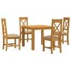 vidaXL Essgruppe 5 stk. Beige Massivholz Eiche