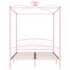 vidaXL Himmelbett-Gestell Rosa Metall 160 x 200 cm
