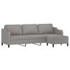 vidaXL 3-Sitzer-Sofa mit Hocker Hellgrau 210 cm Stoff