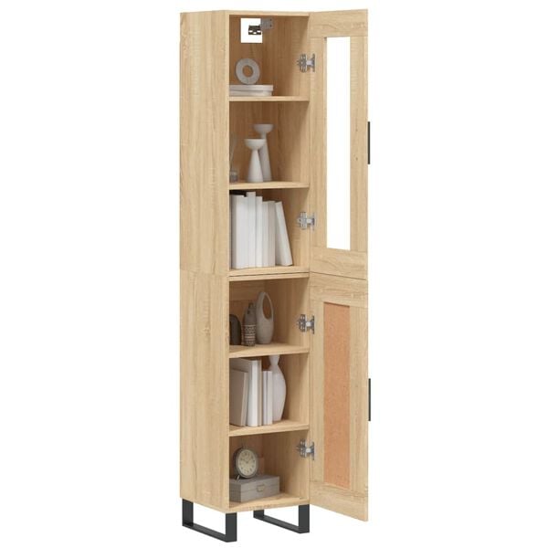 vidaXL Highboard Sonoma-Eiche 34,5x34x180 cm Holzwerkstoff