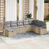 vidaXL Garten-Sofa-Set 8 pcs Beige Poly Rattan