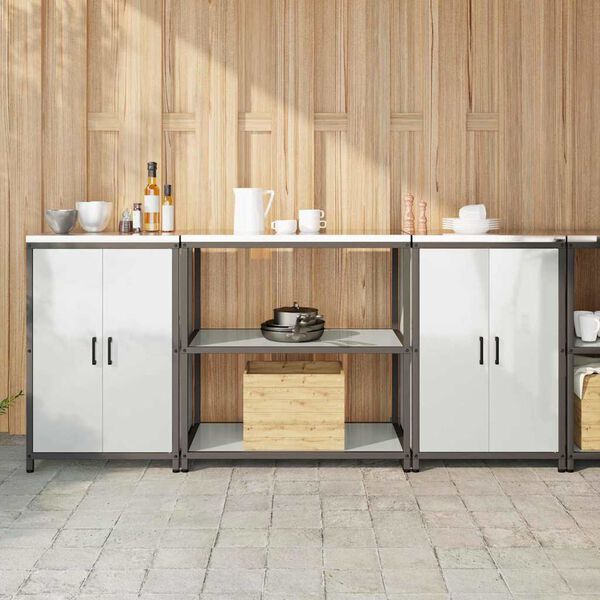 vidaXL Aufbewahrungsset f&uuml;r die K&uuml;che 3 pcs Silber Verzinkter Stahl