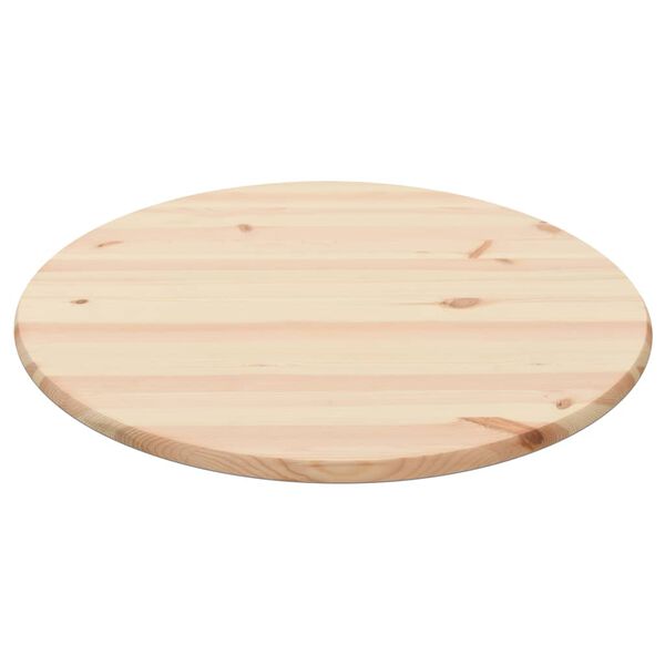 vidaXL Tischplatte Kiefernholz Natur Rund 25 mm 80 cm