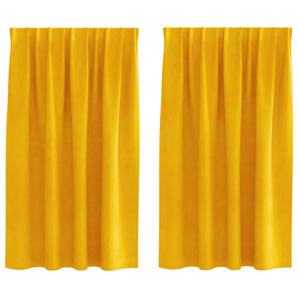 vidaXL Verdunkelungsvorh&auml;nge 2 pcs Senfgelb 140 x 140 cm Samt