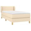 vidaXL Boxspringbett mit Matratze Creme 100x200 cm Stoff
