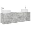 vidaXL Badezimmerm&ouml;bel-Set 3 stk. Betongrau 49,5 x 44,5 x 65,5 cm