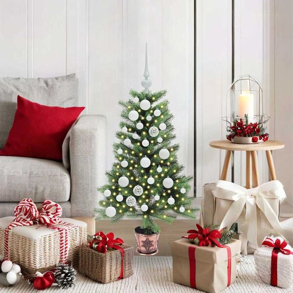 vidaXL Weihnachtsbaum mit 150 LEDs mit St&auml;nder Gr&uuml;n 90 cm PE