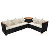 vidaXL 7-tlg. Garten-Lounge-Set mit Auflagen Poly Rattan Schwarz