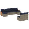 vidaXL 9-teiliges Gartensofa-Set mit Kissen, grau, Polyrattan