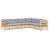 vidaXL 6-tlg. Garten-Lounge-Set mit Grauen Kissen Kiefer Massivholz