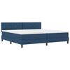 vidaXL Boxspringbett mit Kissen mit Kopfteil Blau 200 x 200 cm Stoff