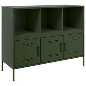 vidaXL Sideboard Olivgr&uuml;n 100,5x39x79 cm Stahl