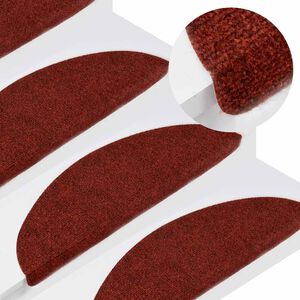 vidaXL Stufenmatten Selbstklebend 15 Stk. 56x17x3 cm Rot