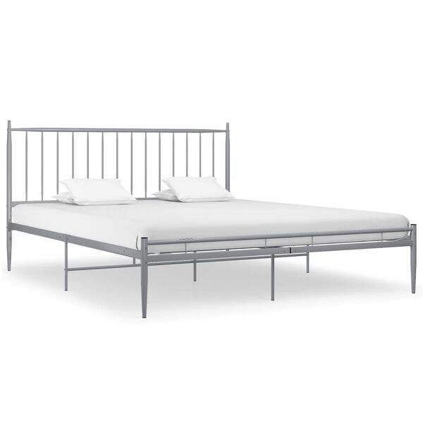 vidaXL Bett Grau Metall 180x200 cm