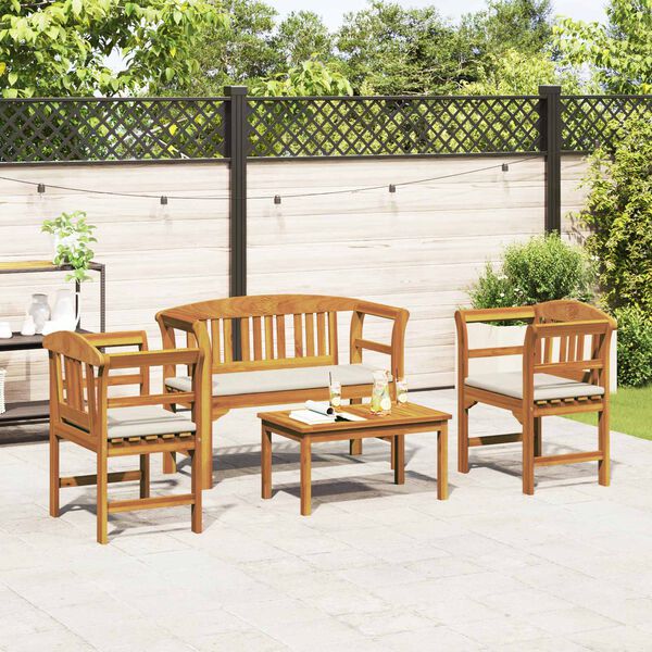 vidaXL Gartenrosen-Lounge-Set mit Kissen 4 pcs Massivholz Akazie