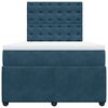 vidaXL Boxspringbett mit Matratze Blau 120x200 cm Samt