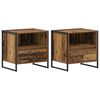vidaXL Nachttisch 2 Stk. Altholz 50 x 39,5 x 50 cm Holzwerkstoff