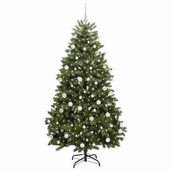 vidaXL K&uuml;nstlicher Weihnachtsbaum Gr&uuml;n 180 cm PVC und Metall