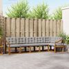 vidaXL Outdoor-Sofagarnitur mit Kissen 6 pcs Nat&uuml;rlich und Hellgrau