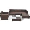 vidaXL 6-tlg. Garten-Lounge-Set mit Auflagen Poly Rattan Braun