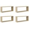 vidaXL W&uuml;rfelregale 4 Stk. Sonoma-Eiche 60x15x23 cm Holzwerkstoff