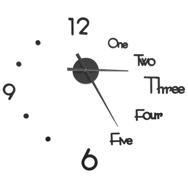 vidaXL 3D-Wanduhr Modernes Design Schwarz 100 cm XXL