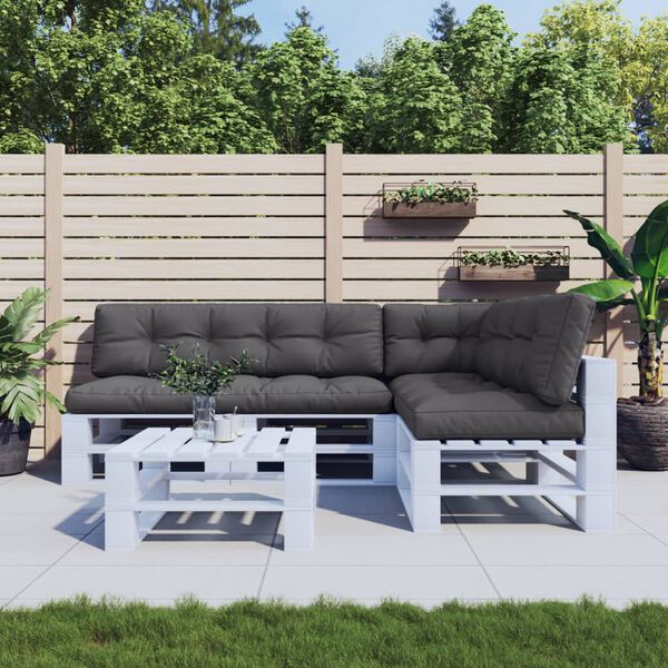 vidaXL Palettenkissen 5-tlg. Anthrazit Stoff