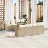 vidaXL Gartensofa-set mit Kissen 7 pcs Beige und Creme Poly-Rattan